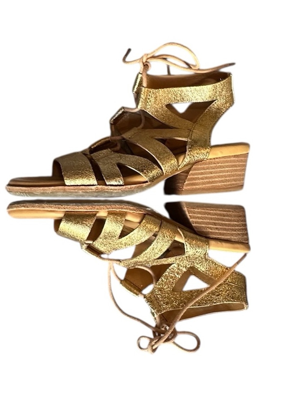 NEW Kork-Ease Gold Gladiator Sandals | Metallic Leather Comfort | Summer Travel - Picture 4 of 9